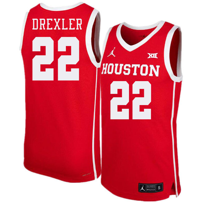 Clyde Drexler College Jersey,Houston Cougars #22 Clyde Drexler Basketball Jersey Youth-Red